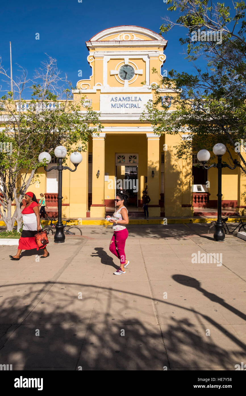 Kommunale Assembley aufbauend auf Parque Cespedes, Trinidad, Kuba Stockfoto