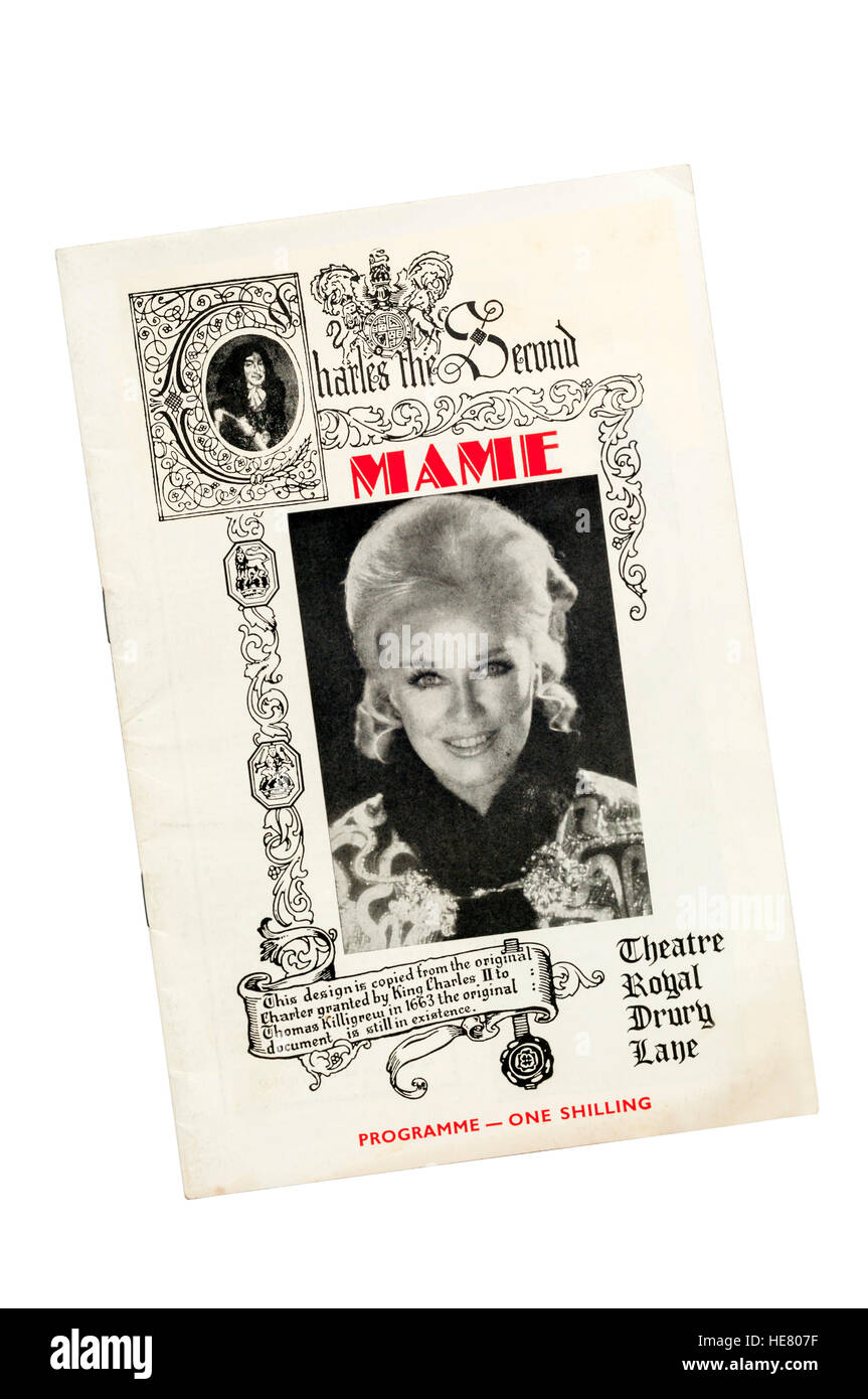 Programm für 1969 Originalproduktion von Mame im Theatre Royal, Drury Lane. Ginger Rogers in den Hauptrollen. Stockfoto