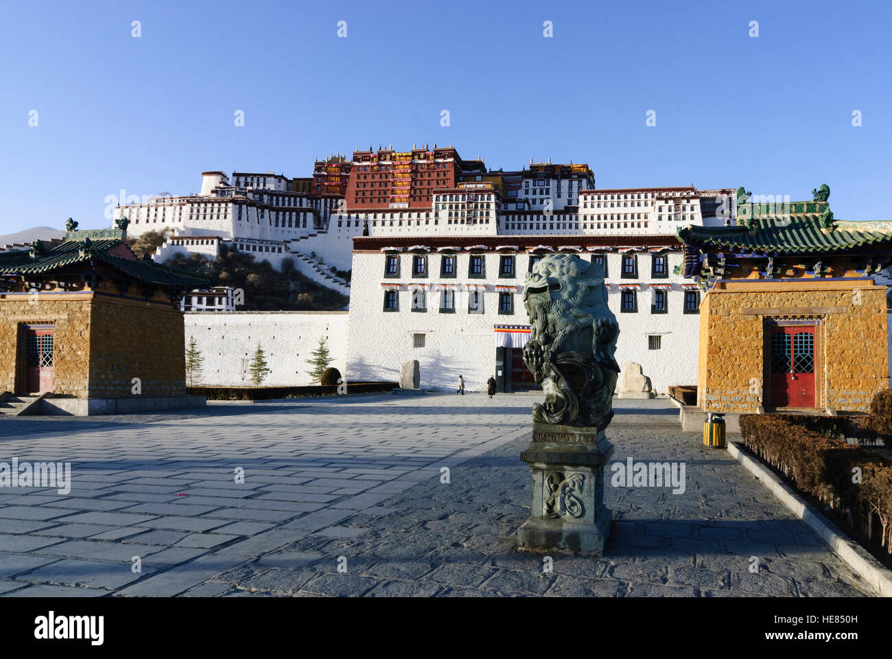 Lhasa: Potala: ehemalige Palast des Dalai Lamas; Eingang, Tibet, China Stockfoto