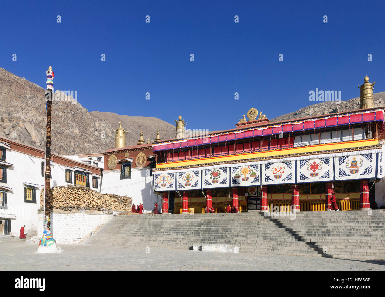 Lhasa: Kloster Drepung; Main-Aula Tshogchen Dukhang, Tibet, China Stockfoto