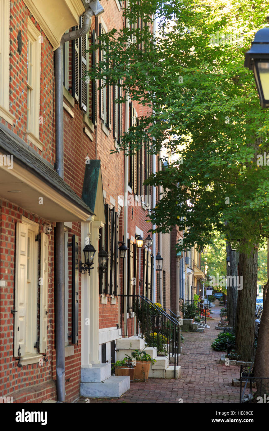 Society Hill Häuser, Philadelphia, Pennsylvania, USA Stockfoto