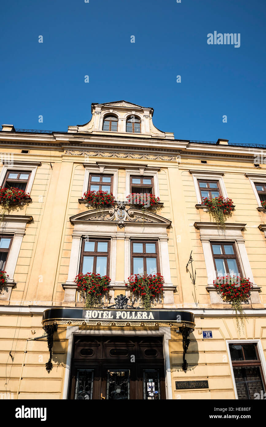 Details der kunstvollen Architektur der Stadt Krakau in Polen Stockfoto