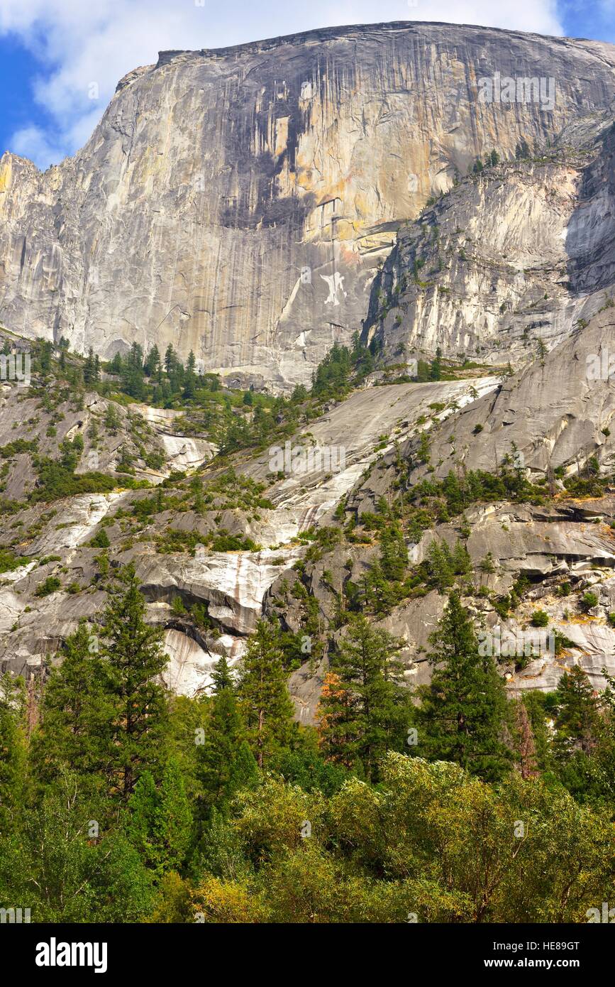 Half Dome, Felswand, West Schulter, Yosemite-Nationalpark, Kalifornien, USA Stockfoto