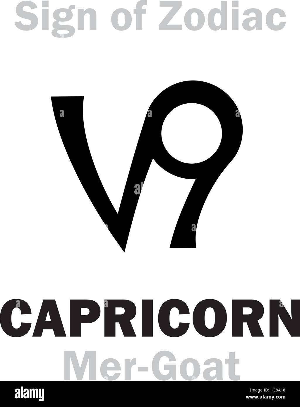 : Sternzeichen Sternzeichen CAPRICORNUS (die Mer-Ziege) Stock Vektor