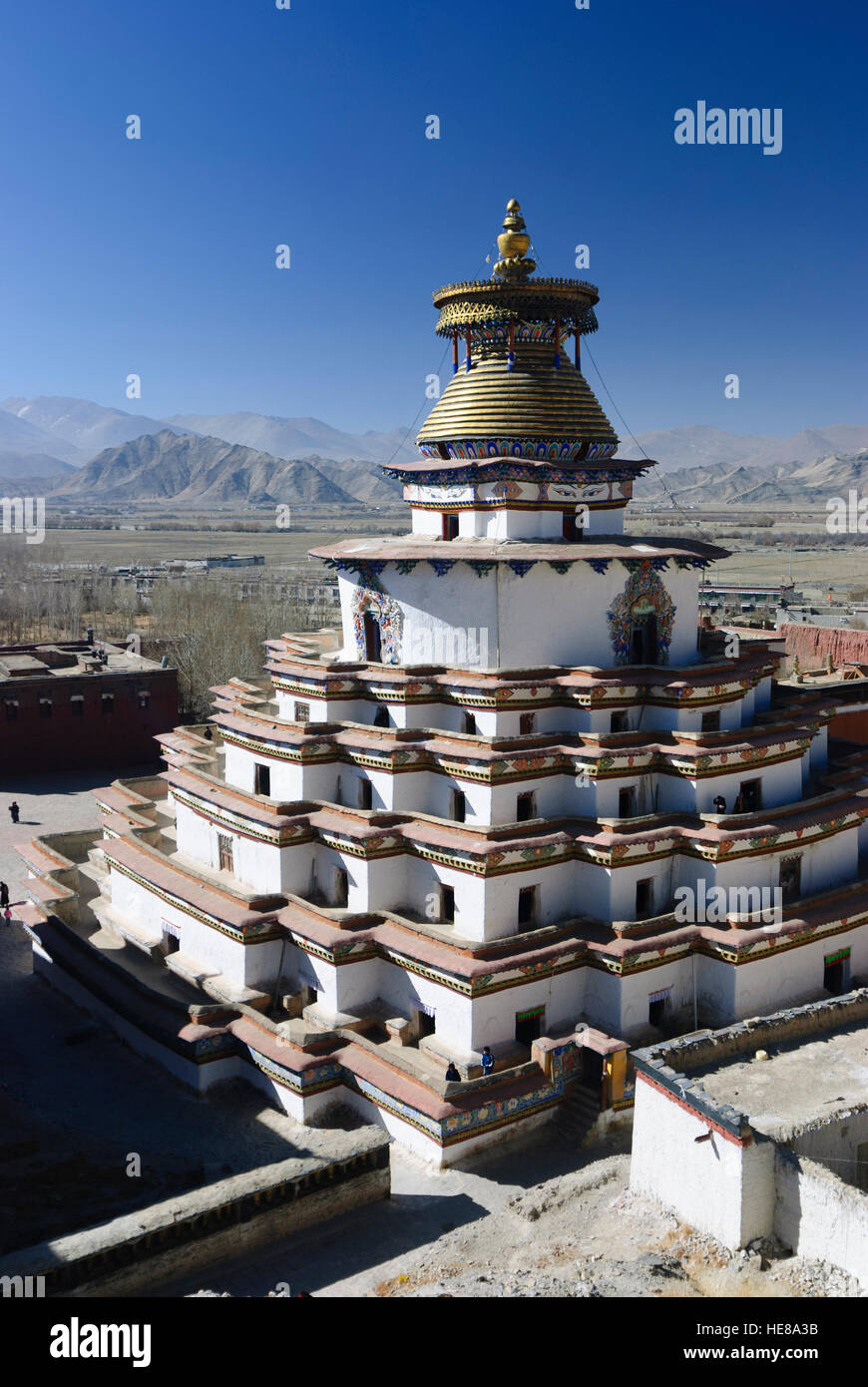 Gyantse: Pelkor Chöde - Kloster; Gyantse Kumbum (ein Chörten), Tibet, China Stockfoto