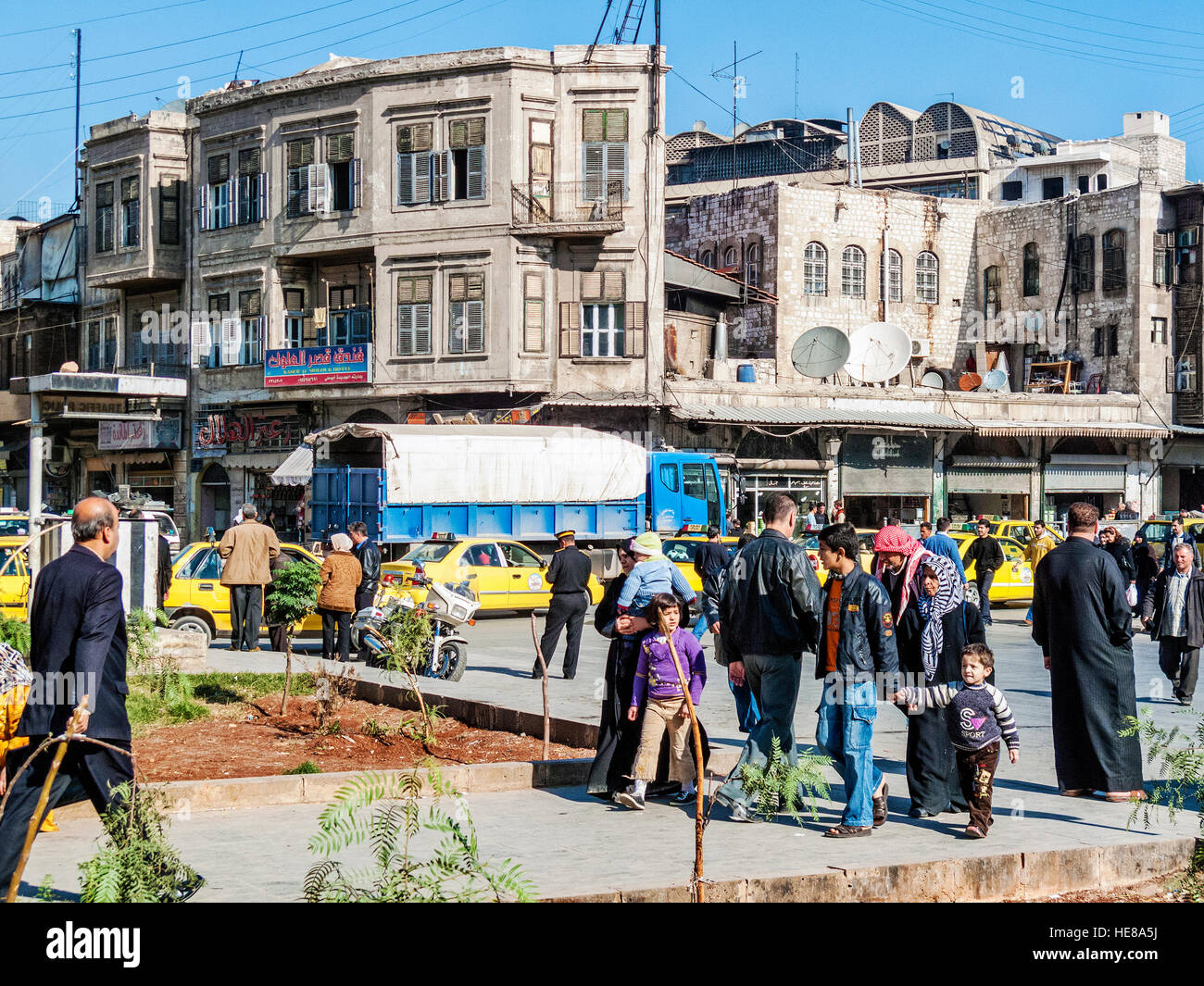 Straßenansicht in zentralen Altstadt Aleppo in Syrien Stockfoto