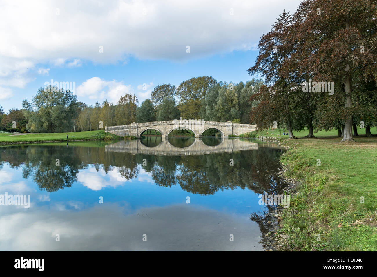 Eine steinerne Brücke Blenheim palace Stockfoto