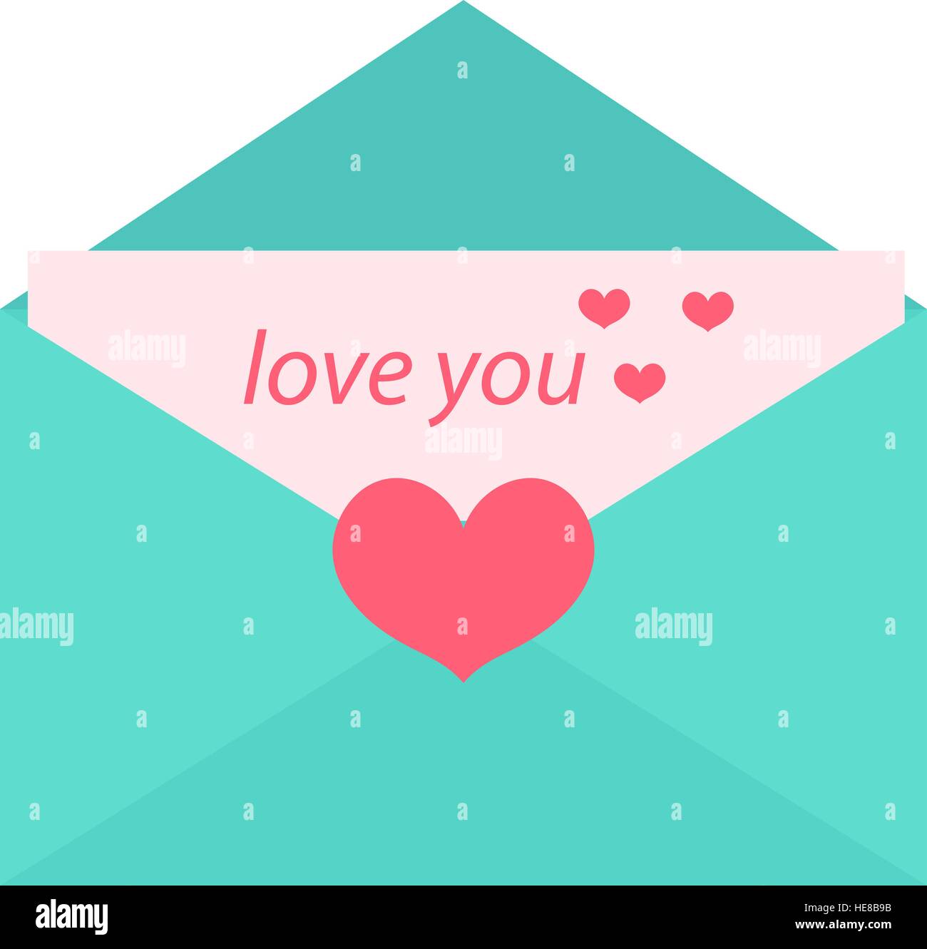 Liebesbrief Flaches Design Isoliert Auf Weissem Hintergrund Vektor Illustration Clipart Grafiken Stock Vektorgrafik Alamy