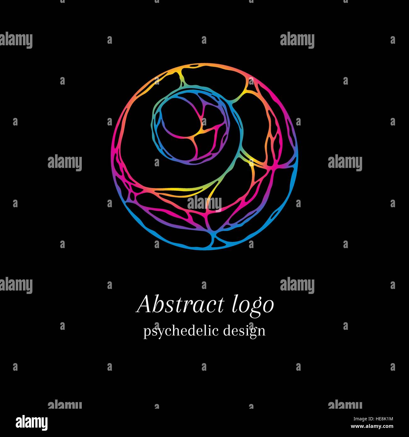 Stilvolle abstrakte Gewirr Logo, psychedelische design Stock Vektor