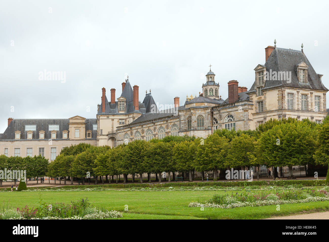 FONTAINEBLEAU, Frankreich - 13. Juli: Königliche Jagdschloss Fontainebleau, Frankreich, Juli 13,2014. Stockfoto