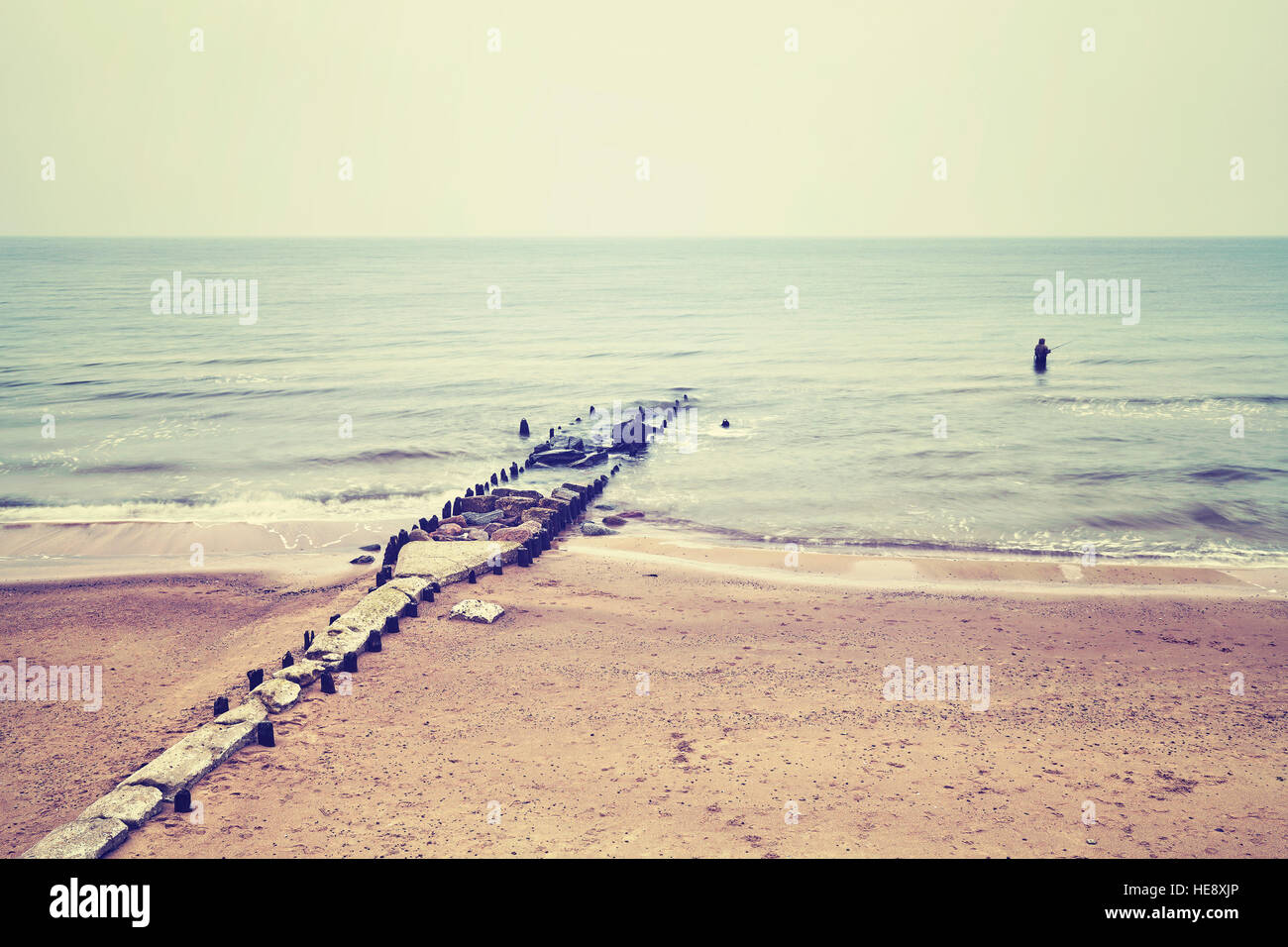 Retro-getönten Bild von einem Strand, Ostseeküste, Polen. Stockfoto