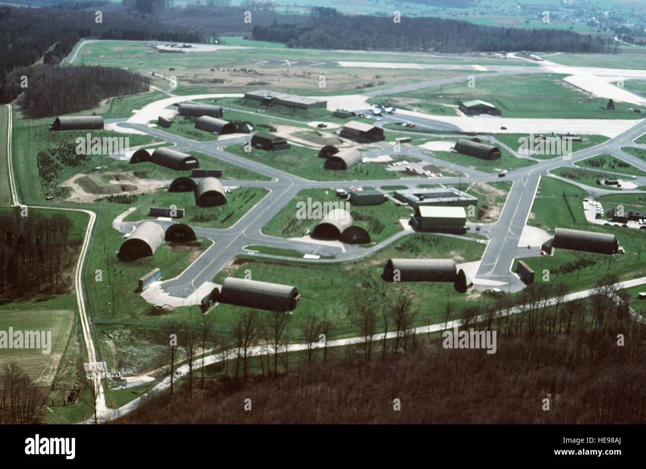 Eine Luftaufnahme von Bitburg Air Base. Stockfoto