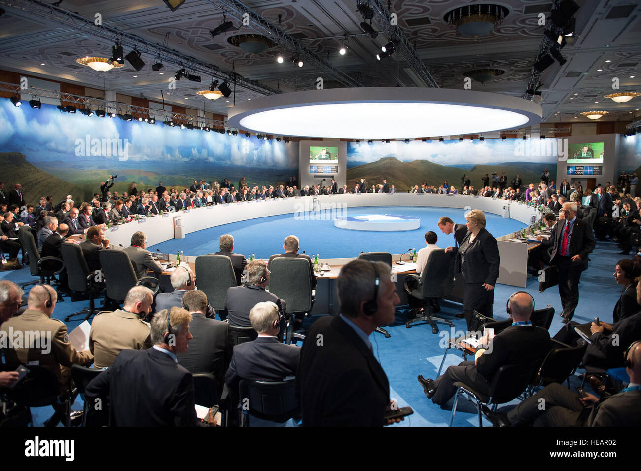 Tagung des Nordatlantikrats auf Ebene der Staats- und Regierungschefs auf die NATO Summit 2014, Newport, Wales, Vereinigtes Königreich. (NATO Edouard Bocquet) Stockfoto