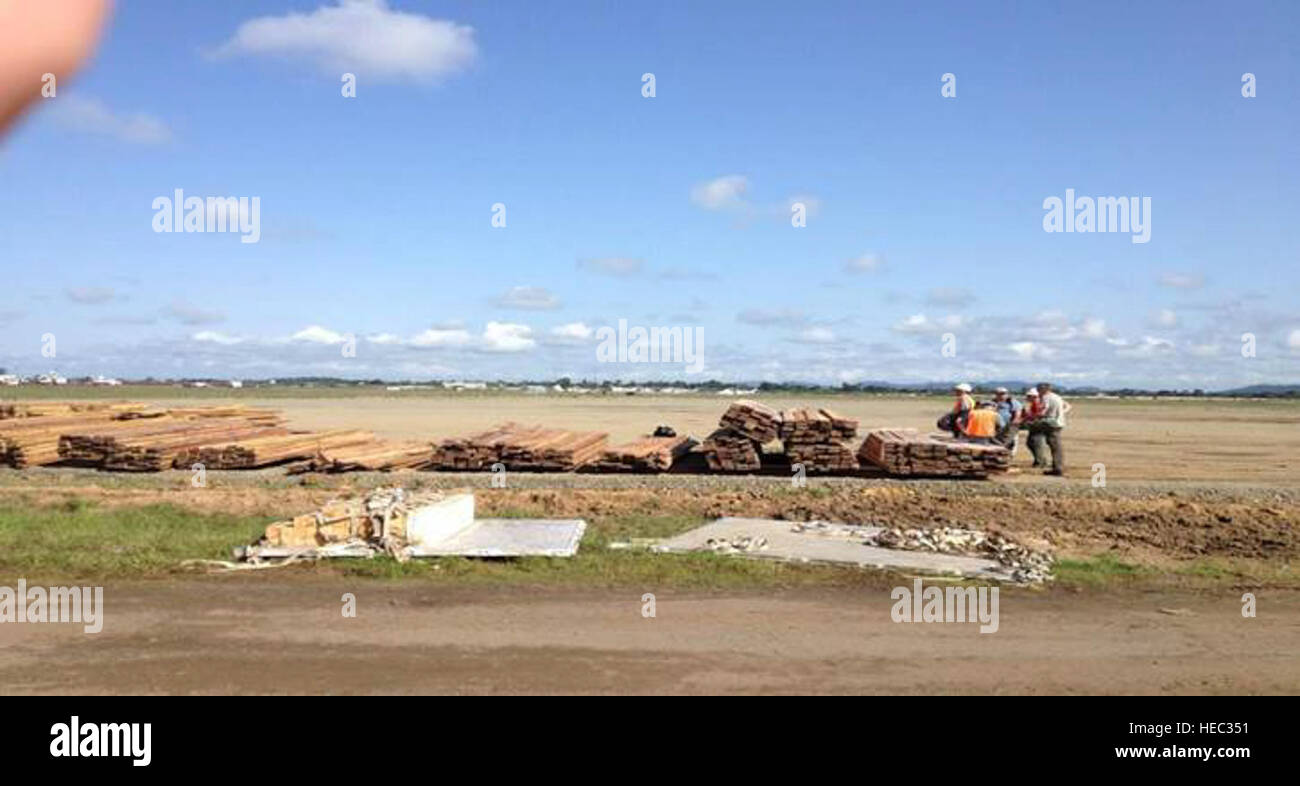 Bei einer 60-Tage-Einrichtung 11 US Air Forces in Europe und Air Forces Africa Flieger gebaut Ebola-Kläranlagen in Liberia. Die Flieger unterstützt der laufende Betrieb United Hilfsmaßnahmen als erste USAFE-AFAFRICA-Ingenieur-Team. (Höflichkeit Foto) Stockfoto
