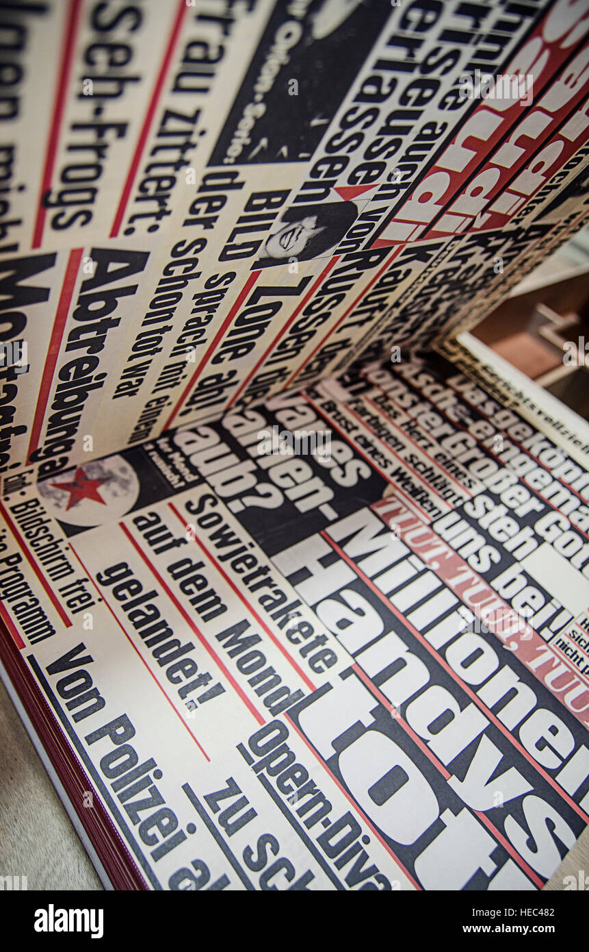 Beispiele für Schriftarten Katalog, Zeitung layout Stockfoto