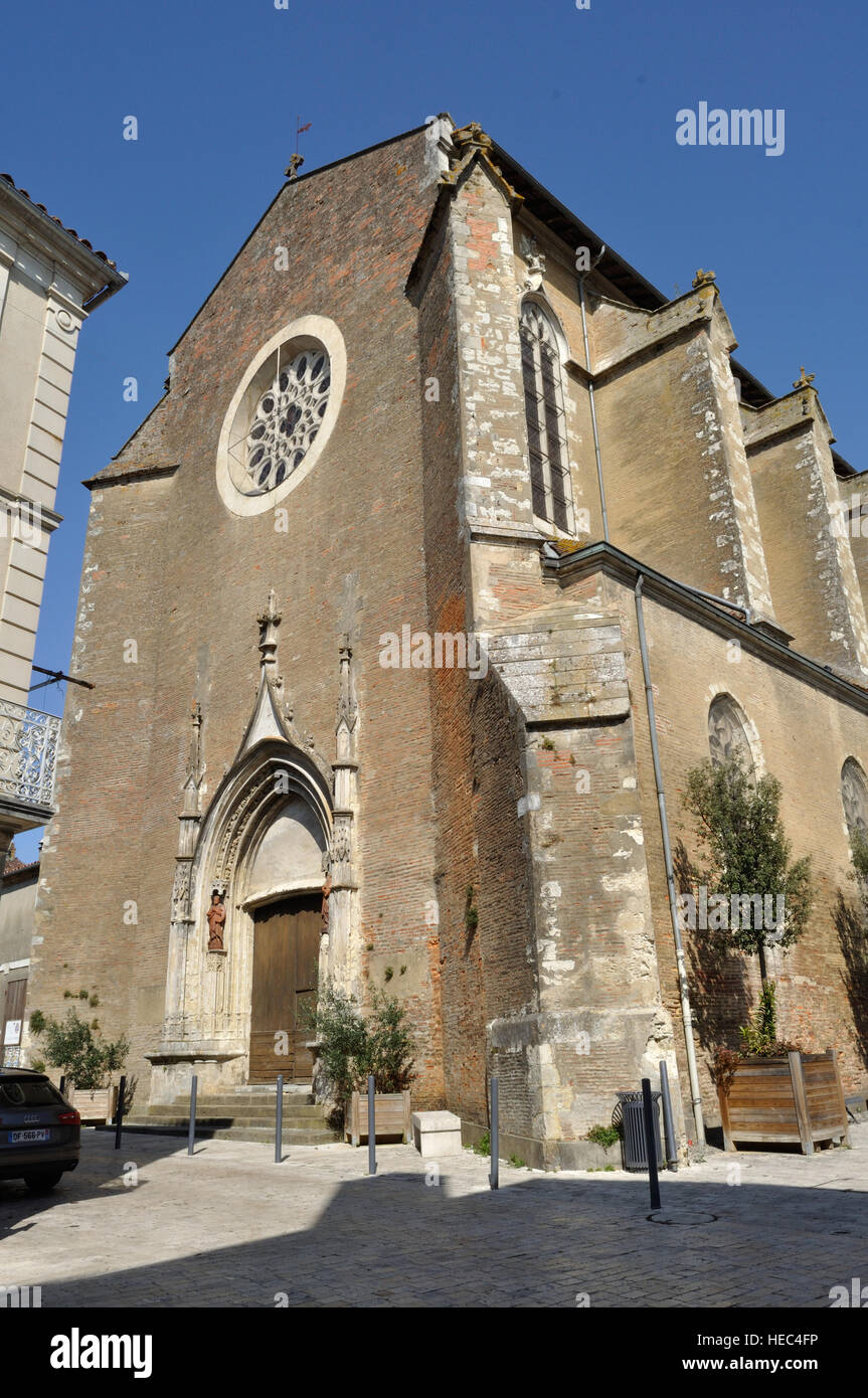 Westfassade der Kathedrale von Saint Luperculus in Bergerac, Frankreich. Stockfoto