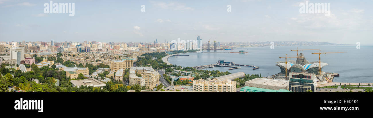 Hauptstadt von Aserbaidschan Baku Skyline panorama Stockfoto