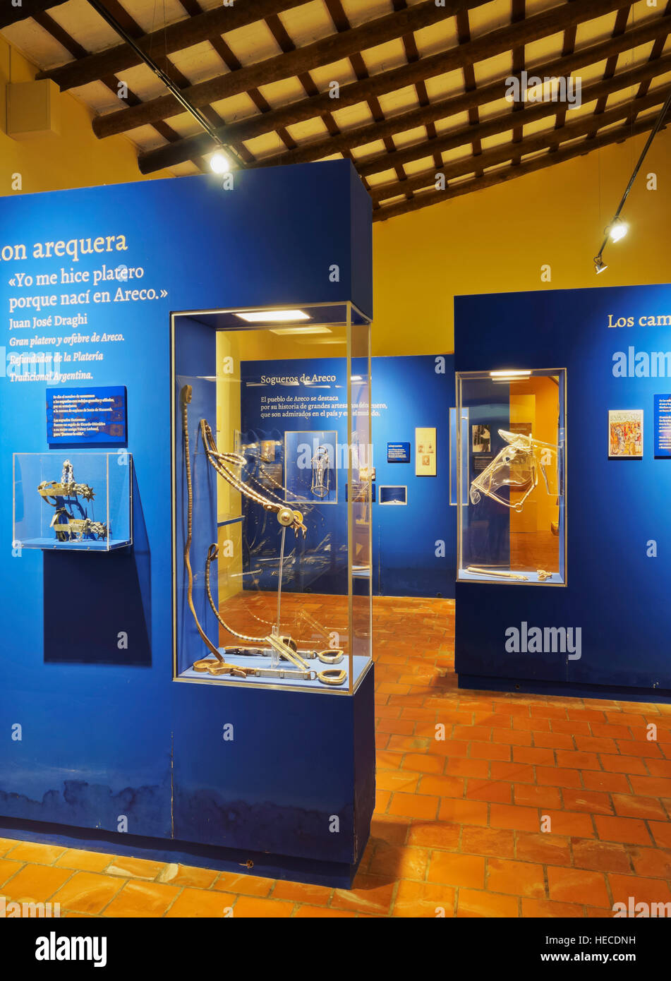 Argentinien, Provinz Buenos Aires, San Antonio de Areco, Innenansicht des Musée Ricardo Güiraldes Gaucho. Stockfoto