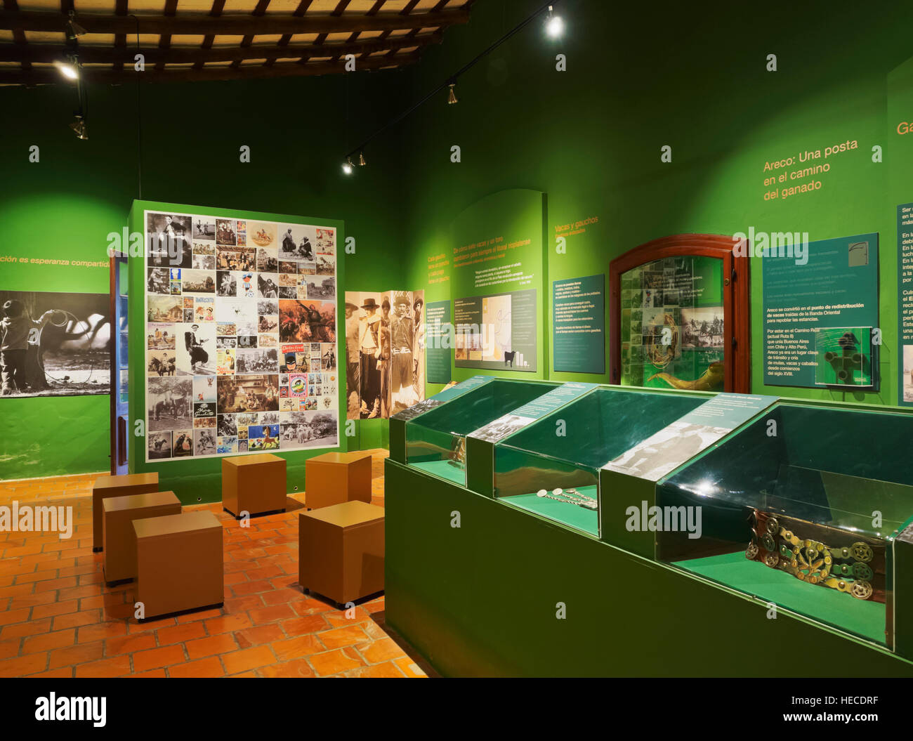 Argentinien, Provinz Buenos Aires, San Antonio de Areco, Innenansicht des Musée Ricardo Güiraldes Gaucho. Stockfoto