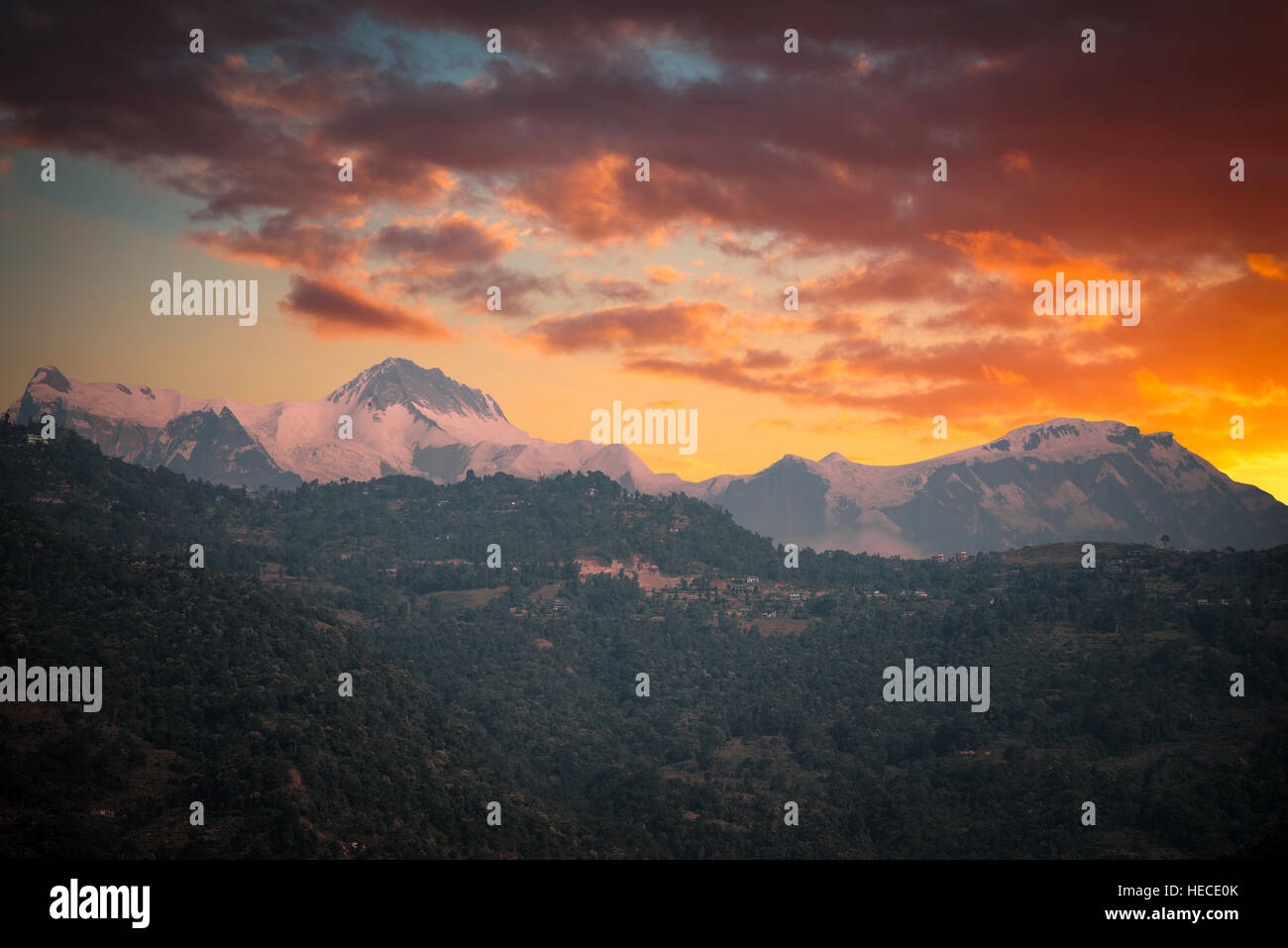 Blick auf Mount Annapurna Himalaya, Nepal, Asien. Stockfoto Blick auf Mount Annapurna Himalaya, Nepal, Asien. Stockfoto