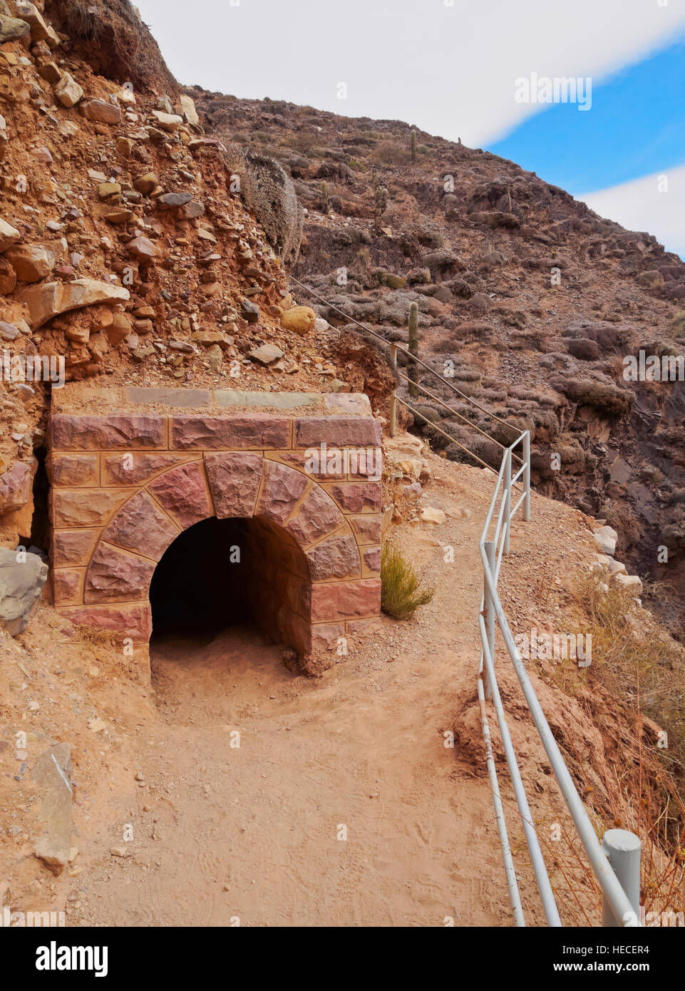 Argentinien, Provinz Jujuy, Tilcara, Anzeigen der Garganta del Diablo. Stockfoto