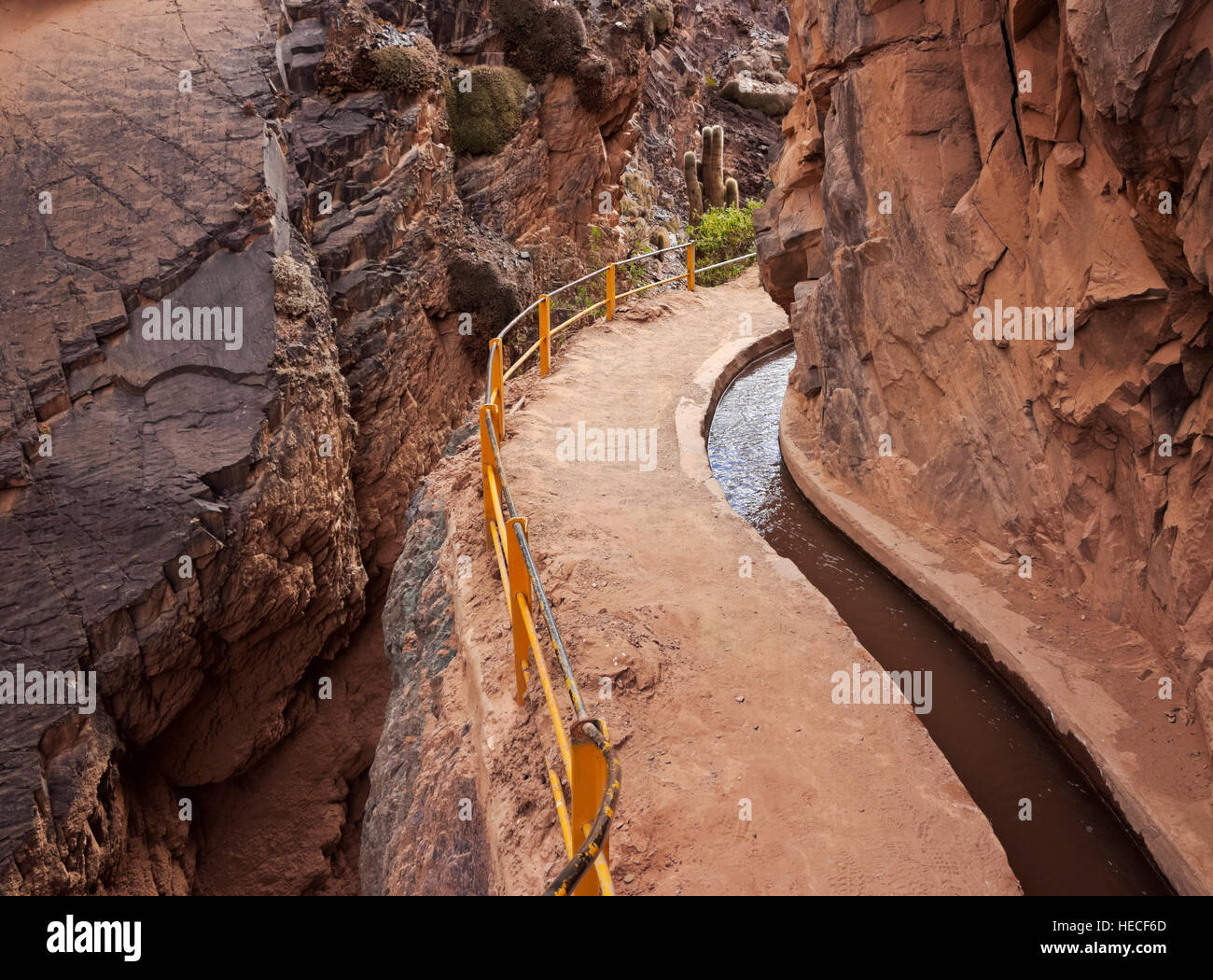 Argentinien, Provinz Jujuy, Tilcara, Anzeigen der Garganta del Diablo. Stockfoto