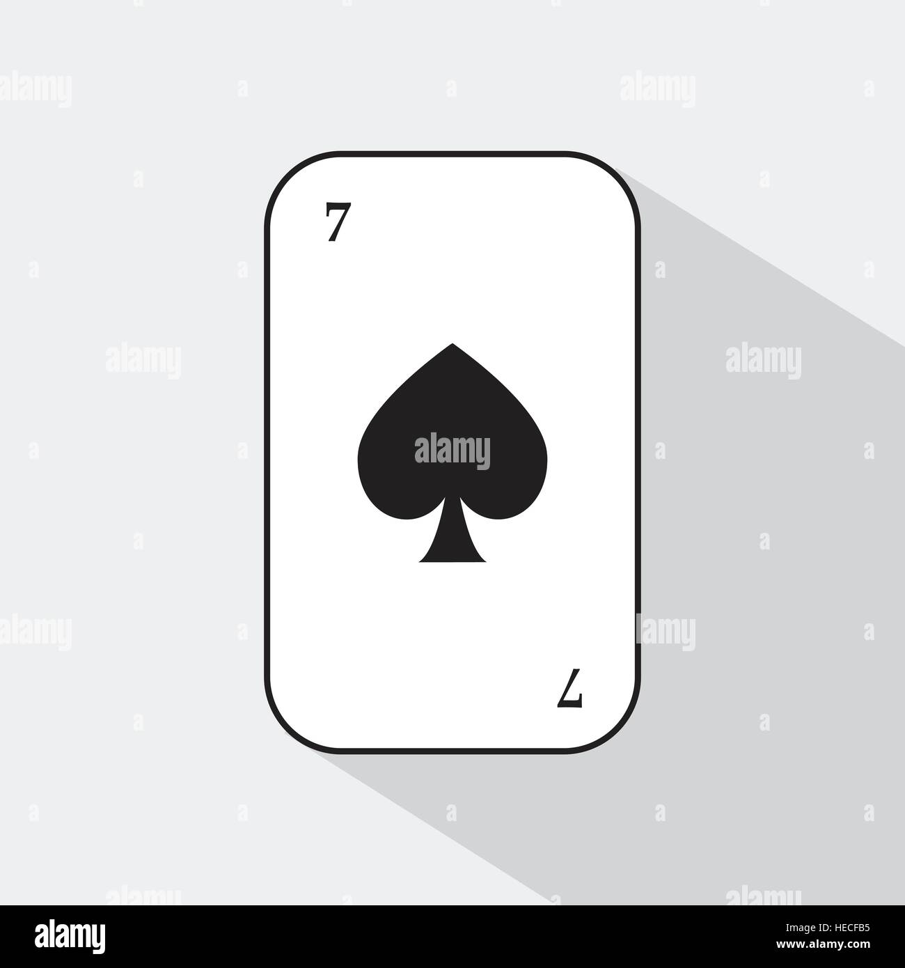 Poker-Karte. Pik sieben. weißem Hintergrund leicht trennbar sein.  Symbolbild Illustration für Print, Website, Stoffe, Dekoration, Design,  etc. verwendet Stock-Vektorgrafik - Alamy