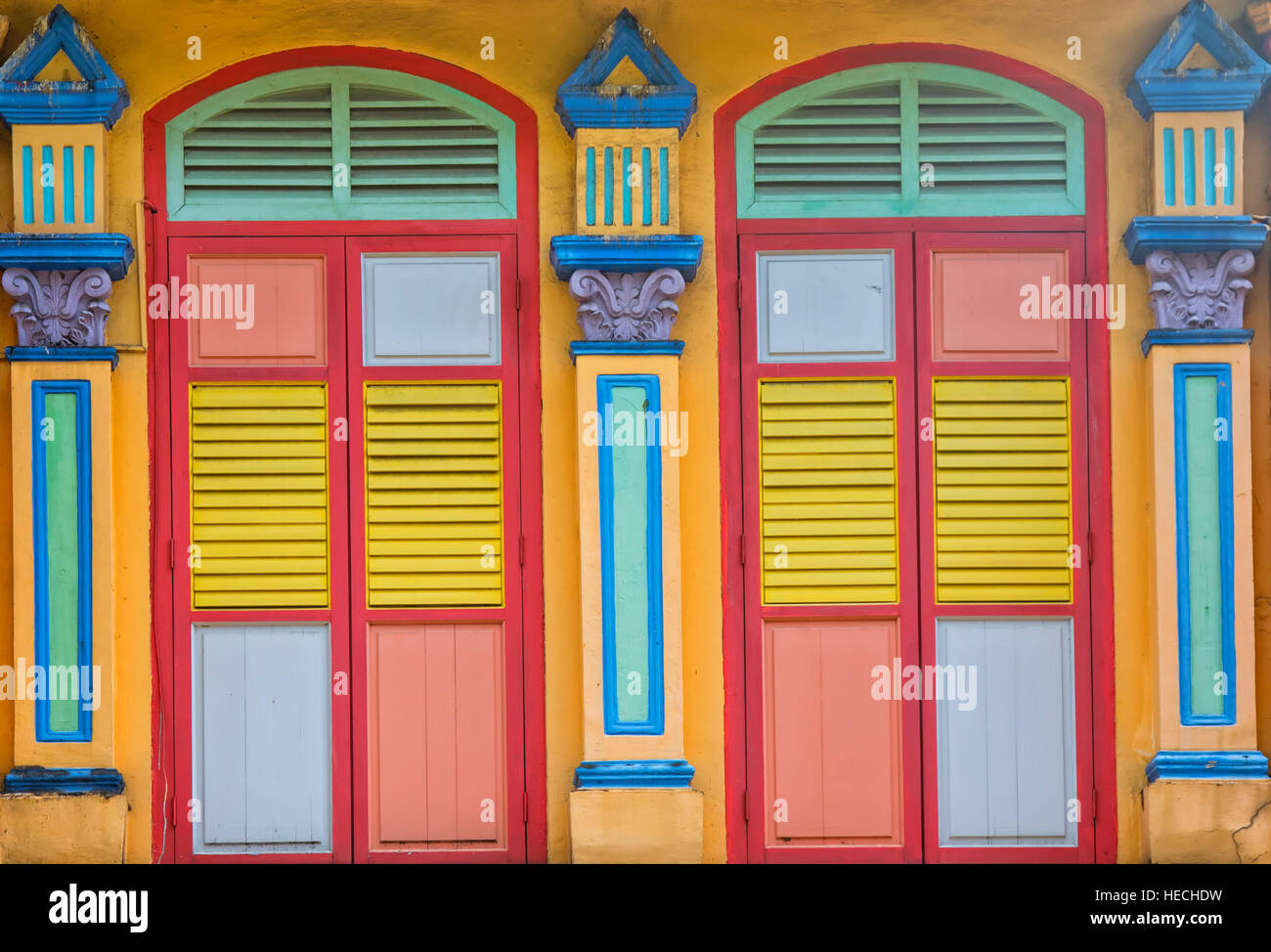 Die historische Villa Tan Teng Niah, eine wegweisende chinesischer Geschäftsmann in Little India, Singapur Stockfoto