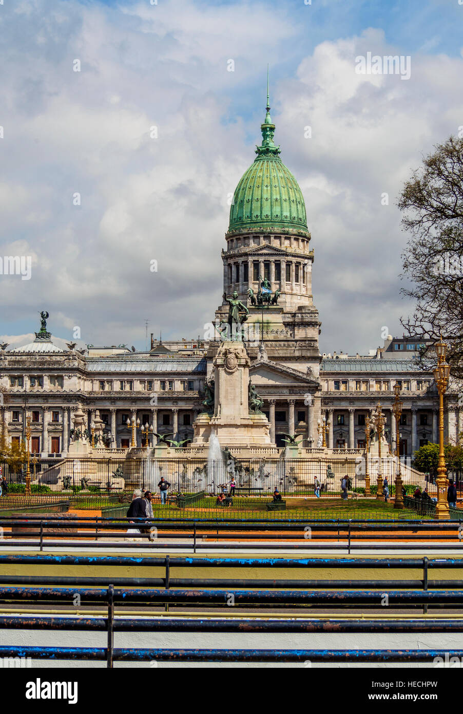 Argentinien, Buenos Aires Provinz, Stadt Buenos Aires, Plaza del Congreso, Blick auf den Palast des argentinischen nationalen Stockfoto