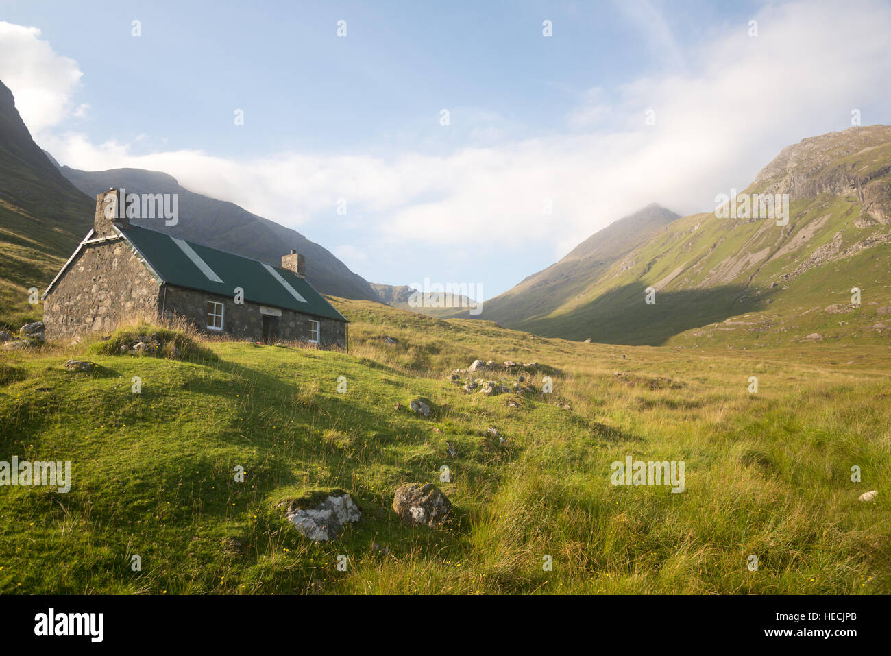 Dibidill MBA Schutzhütte, Isle of Rum, Scotland, UK Stockfoto