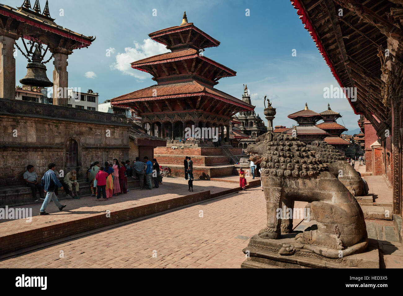 Historischen Gebäuden des Durbar Square in der Stadt von Kathmandu in Nepal. (Vor dem Erdbeben 2015) Stockfoto