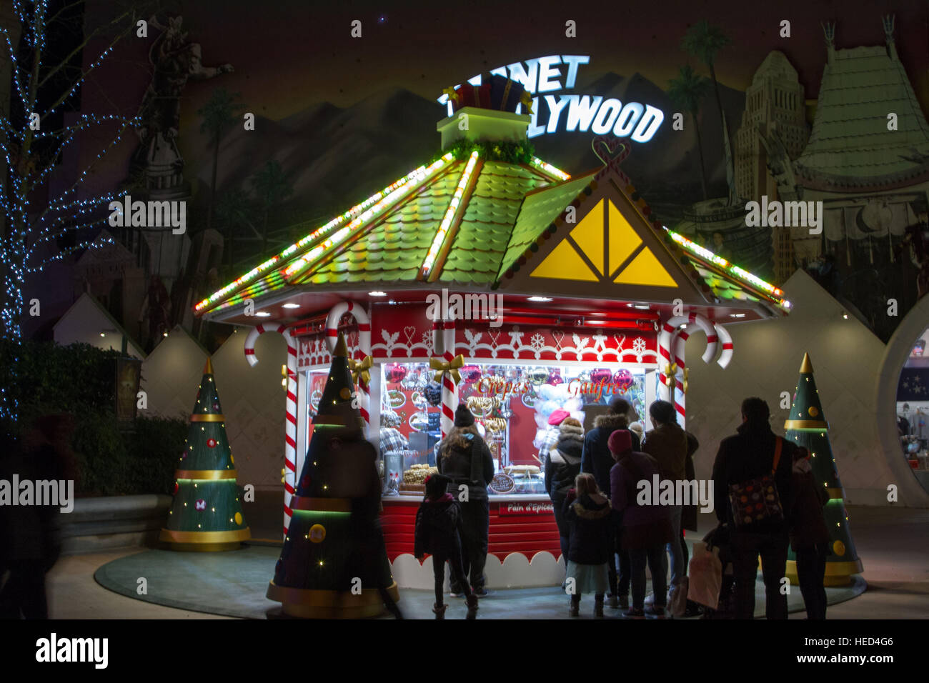 Disney Village zur Weihnachtszeit Stockfoto
