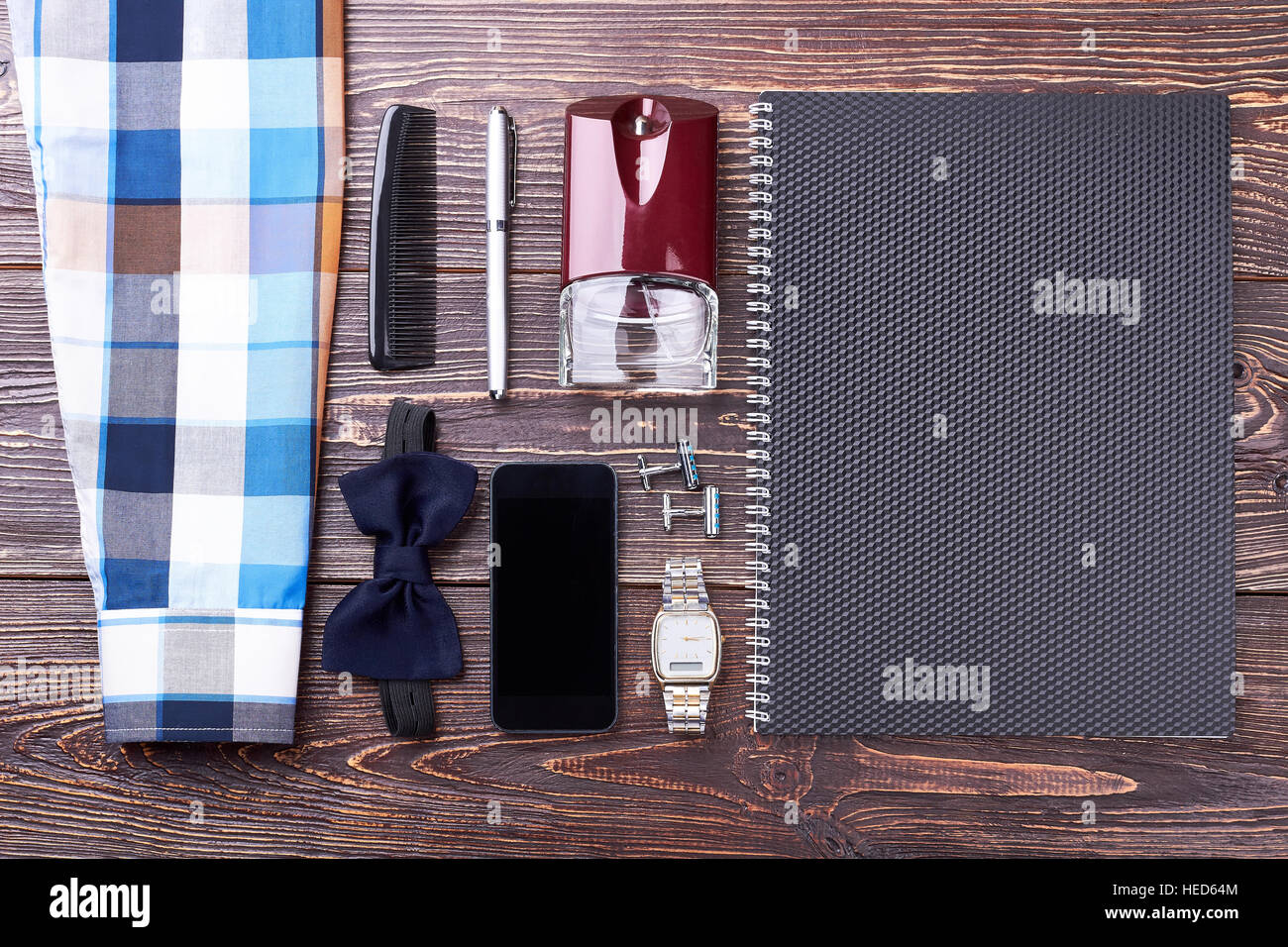 Papier Notizblock und Zubehör. Stockfoto