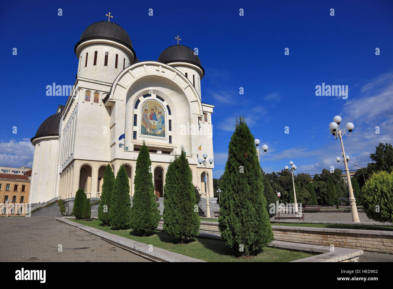 Rumänien, Banat, Stadt Arad, Stadtzentrum, Orthodoxe Kathedrale Stockfoto