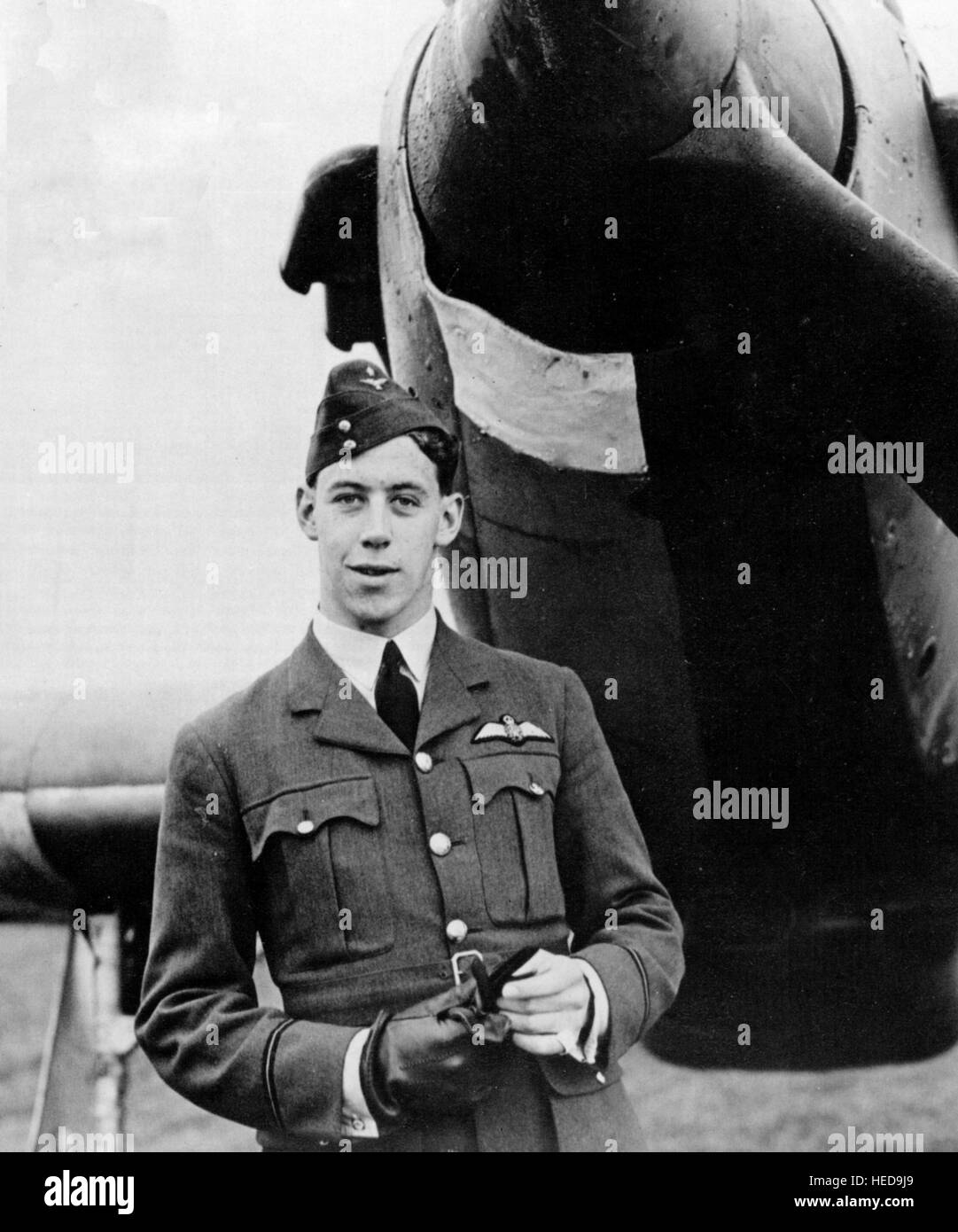 EDGAR 'COBBER' KAIN DFC (1918-1940) New Zealand Jagdflieger im Frühjahr 1939 vor seinem DFC-award Stockfoto