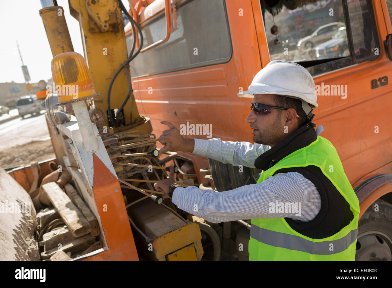 Bauarbeiter in Zarqa, Jordanien. Stockfoto