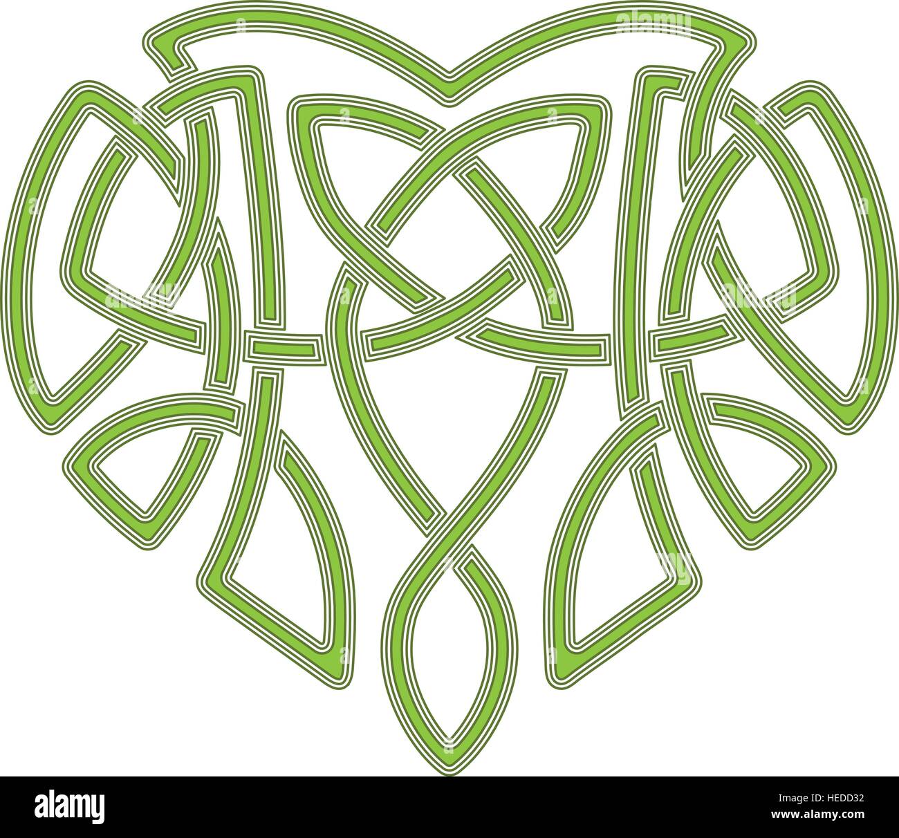 Keltische Herz, verflechten sich ethnische Symbol Knoten Stock Vektor