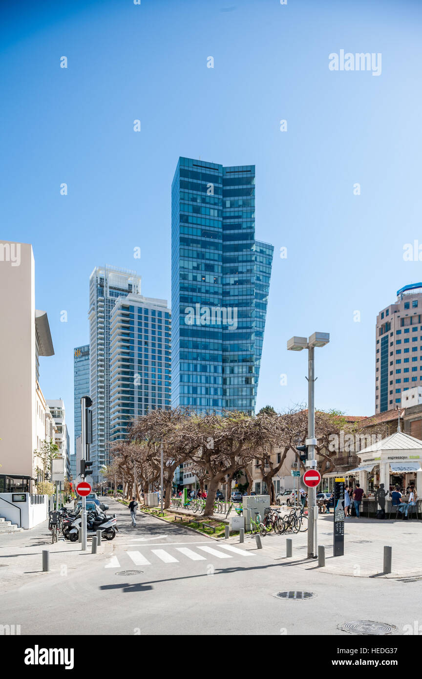 Israel, Tel Aviv-Yafo, Sderot Rothschild Boulevard Stockfoto