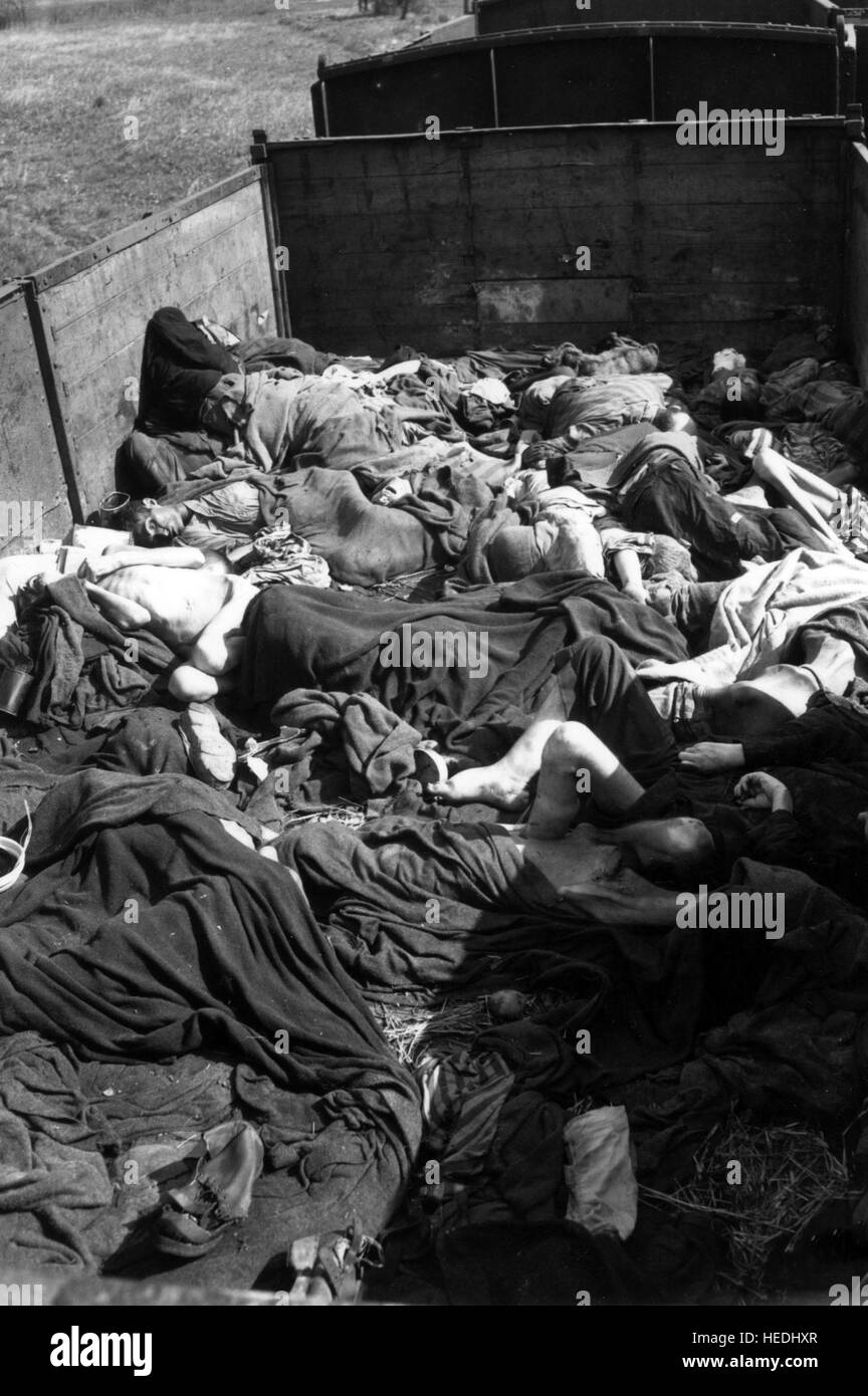 Konzentrationslager Buchenwald Körper links Einäscherung zu erwarten, wenn Kohle Camp ausging, vor dem Wesen von Pattons 3. US-Armee im April 1945 befreit Stockfoto