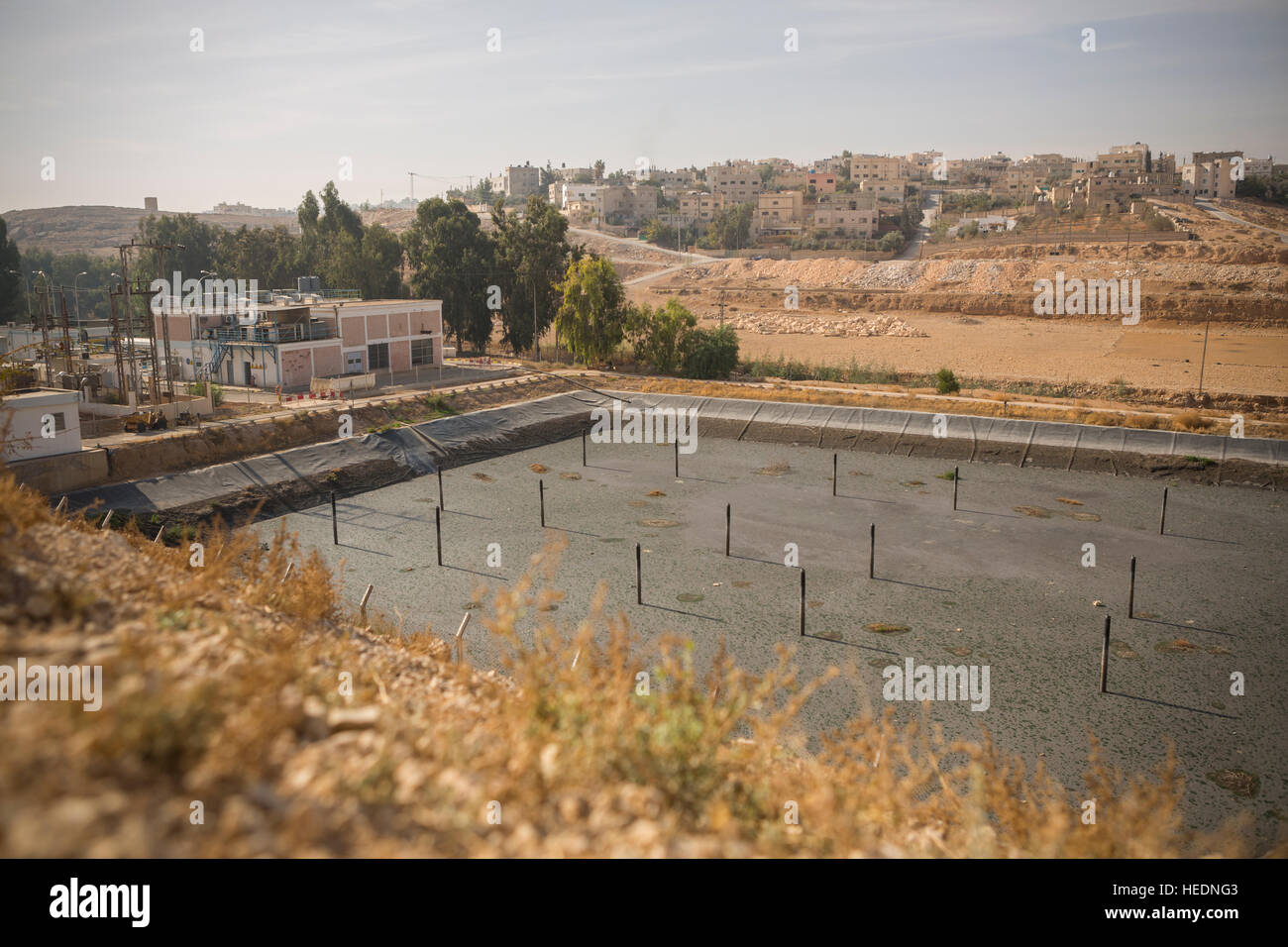 Wasser Abwasser Pumpstation in Zarqa, Jordanien. Stockfoto