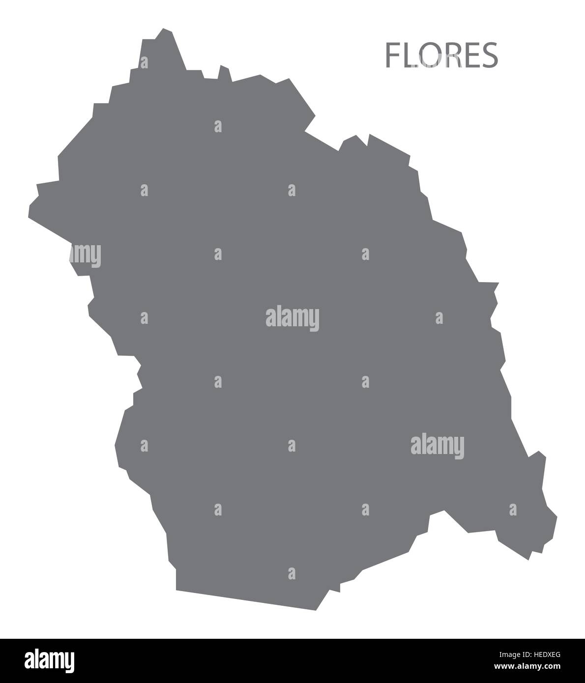 Flores Uruguay Karte in grau Stock Vektor