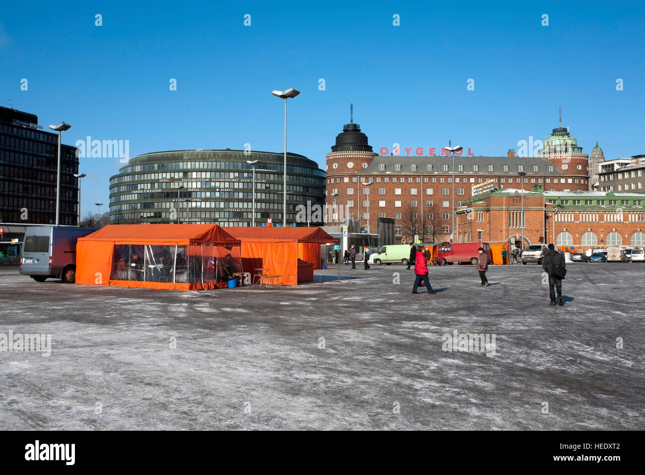 Hakaniemi Marktplatz Helsinki Finnland Stockfoto