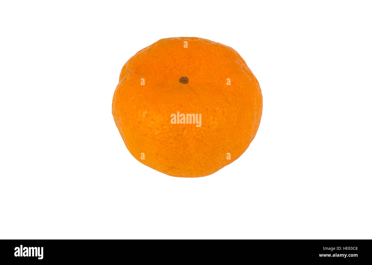 Einzelne Orange auf weißem Hintergrund mit Beschneidungspfad isoliert. Stockfoto