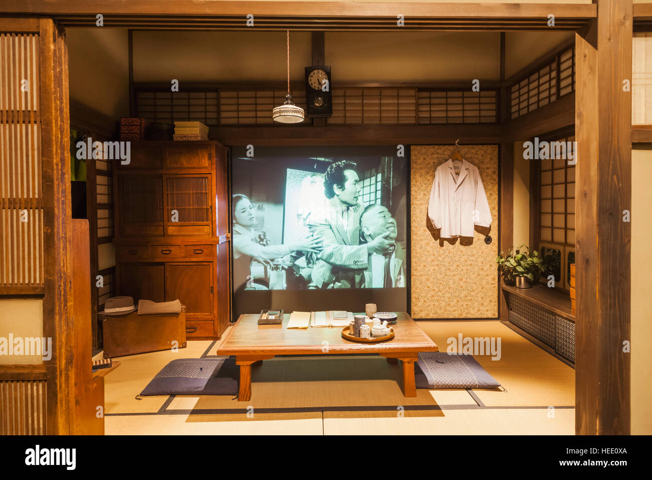 Japan, Honshu, Tokio, Katsushika Shibamata, Tora-San Museum, Wohnzimmer Set aus der Tora-San-Filmreihe Stockfoto