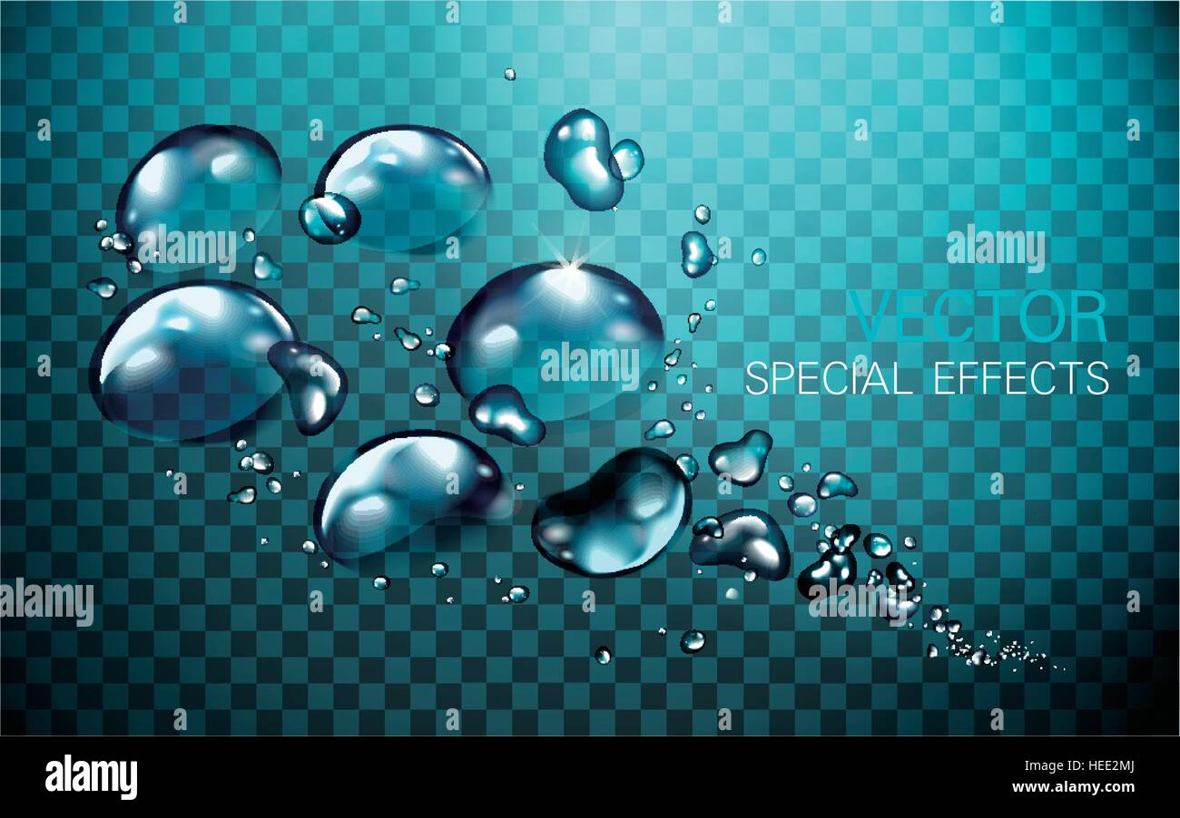 Blase Spezialeffekt Elemente, isolierte transparenten Hintergrund, 3d illustration Stock Vektor