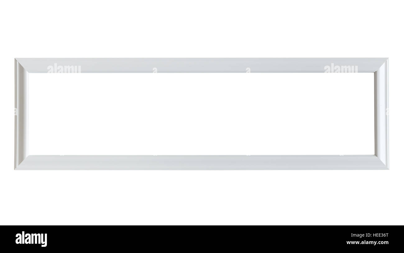 Leere weiße Holz Fotorahmen isoliert auf weißem Hintergrund. Inneneinrichtung der Zimmer. Mit Beschneidungspfad gespeichert Stockfoto