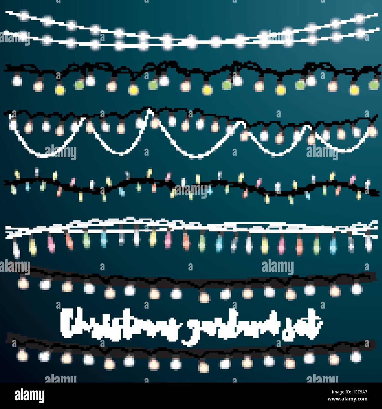 Weihnachten-Girlanden festgelegt. Vektor-Illustration. Stock Vektor