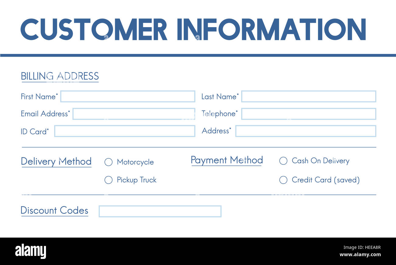 Rechnung Billing Information Form Grafikkonzept Stockfoto