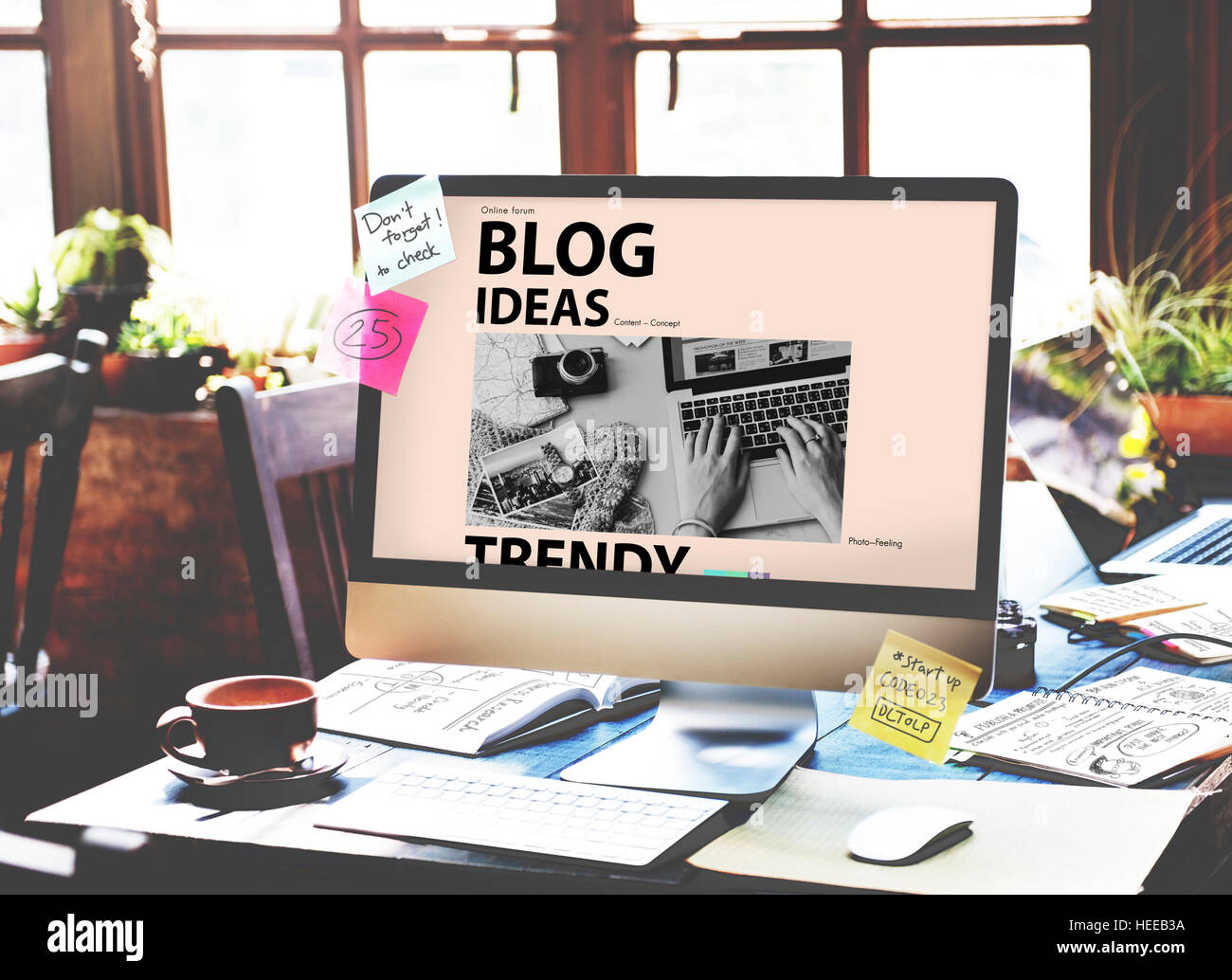 Social-Media-Blog-Ideen-Konzept Stockfoto