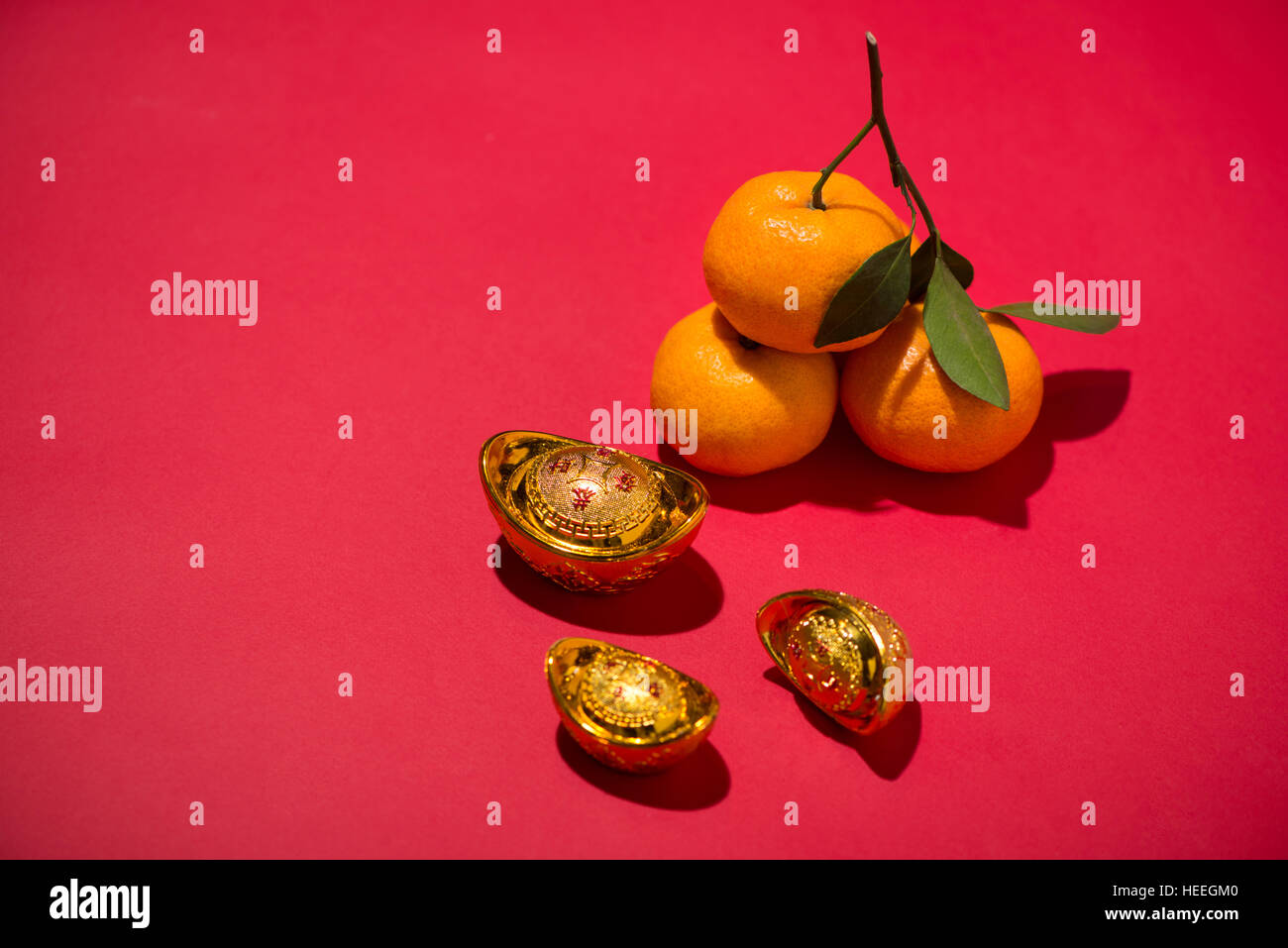 Orange für chinesische Neujahrsfest. Tet Ferienkonzept. Stockfoto